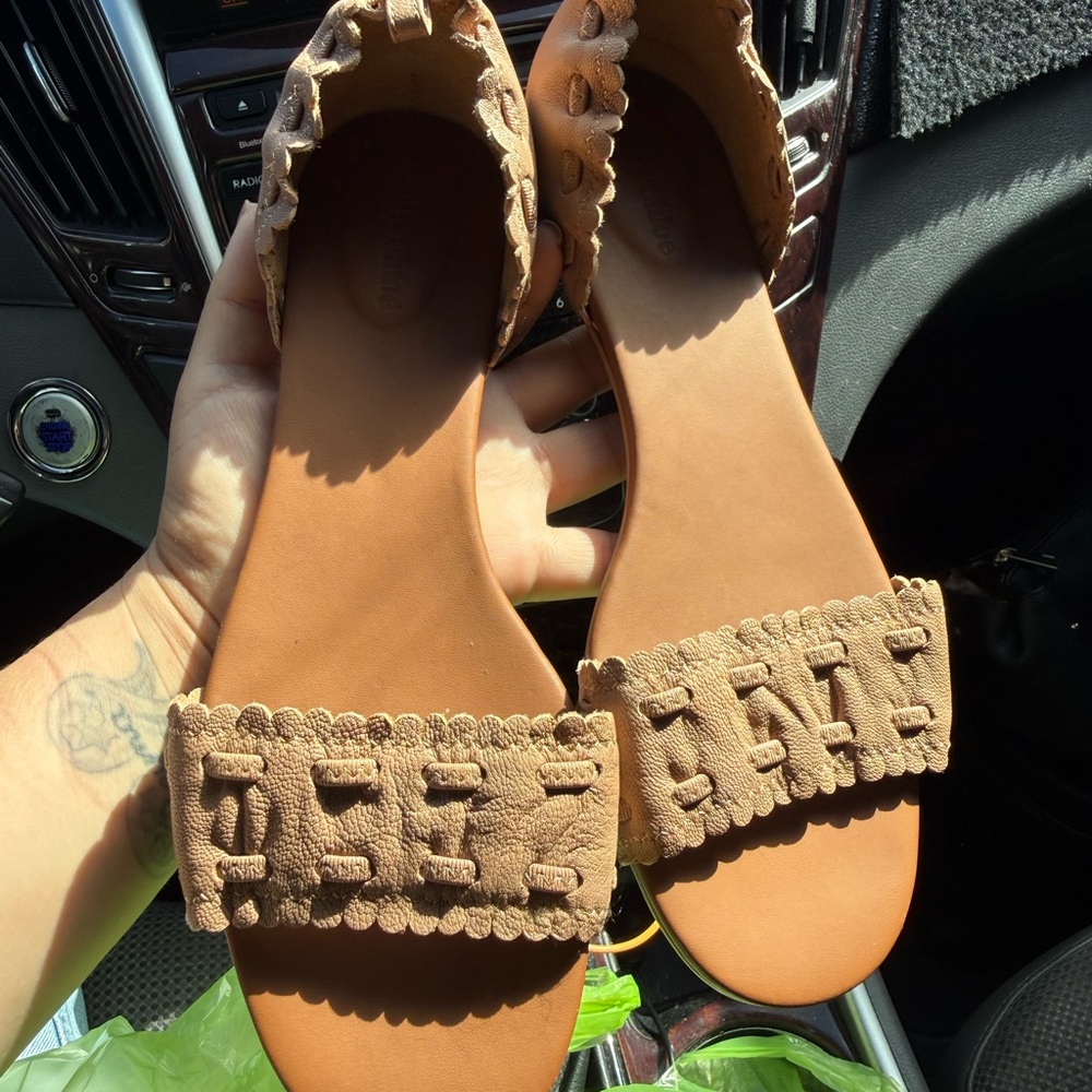 See By Chloé Tan Suede Open-Toe Flat Sandals